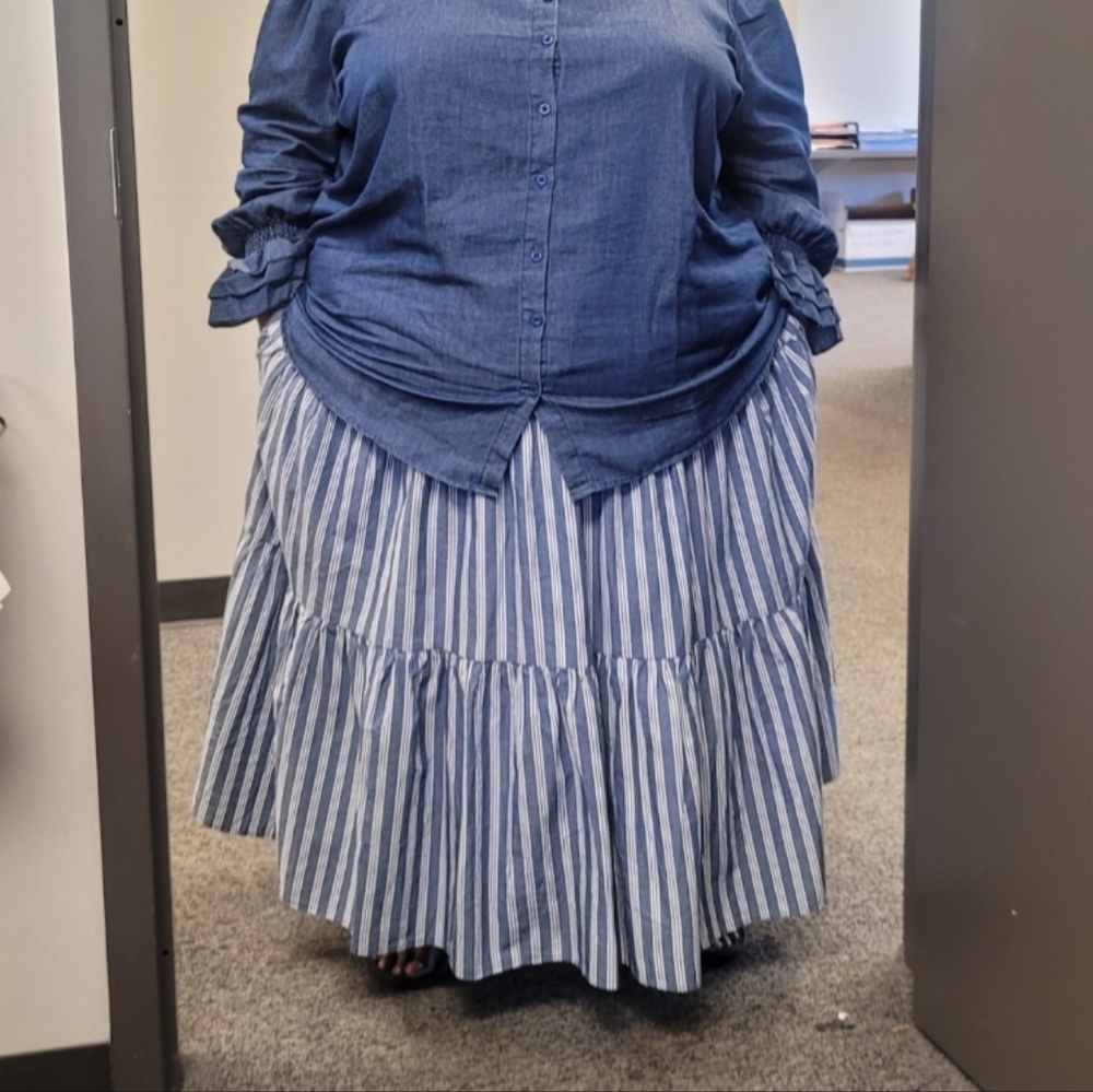 Blue and white skirt